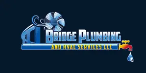 Bridge Plumbing and HVAC logo in dark navy blue background