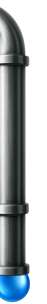 Maintenance Plan 44 Vertical steel pipe with water droplet graphic design.
