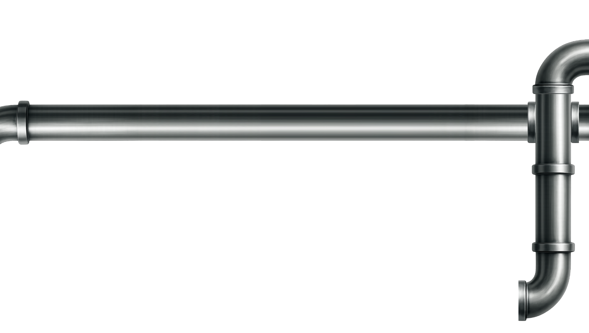 AC Repair 36 Horizontal steel pipe with elbow joint graphic for Bridge Plumbing & HVAC design.