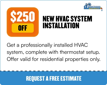 Special Offers 43 Bridge Plumbing & HVAC promotion: $250 off new HVAC system installation.