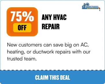 Special Offers 44 Bridge Plumbing & HVAC promotion: 75% off any HVAC repair for new customers.